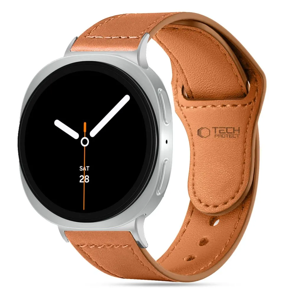 Samsung Galaxy Watch 8 Classic telefono dėklas rudas TECH-PROTECT LEATHERFIT (40/44/46 MM)