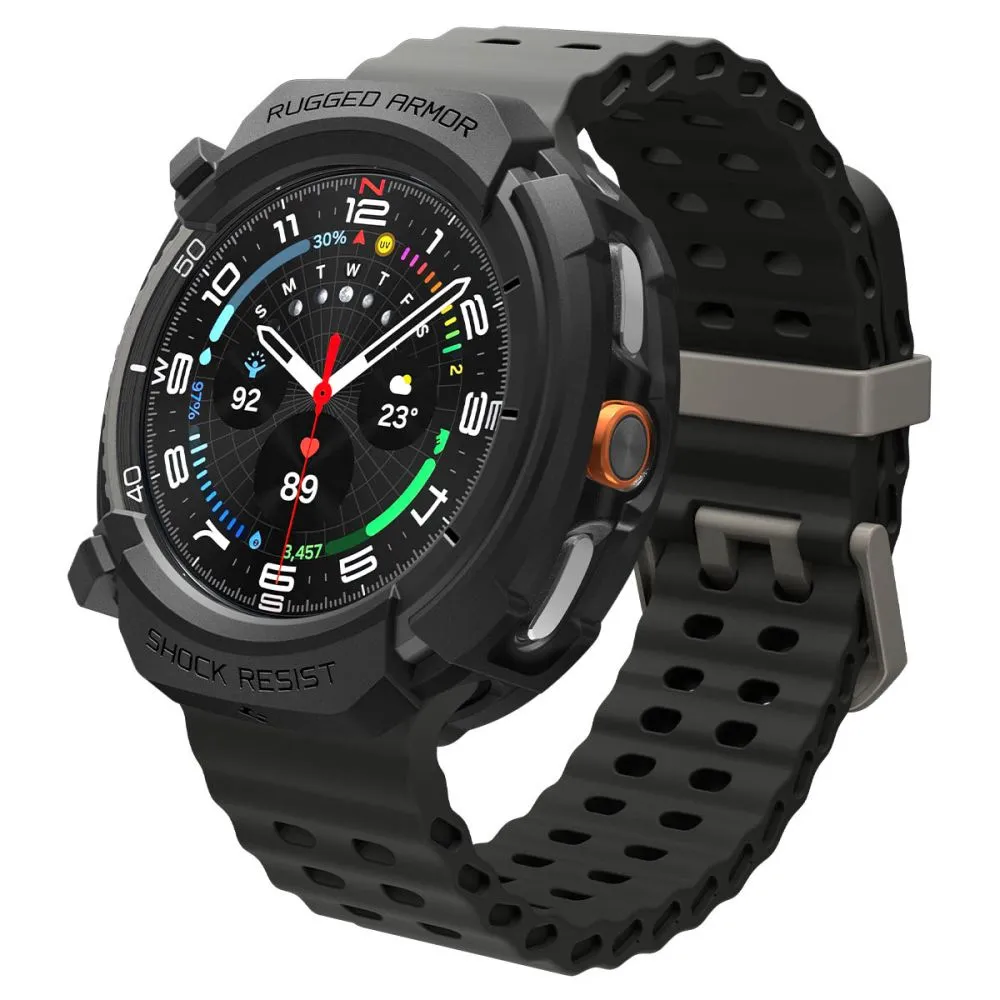 Samsung Galaxy Watch 8 Classic skal, fodral svart SPIGEN RUGGED ARMOR (46 MM)