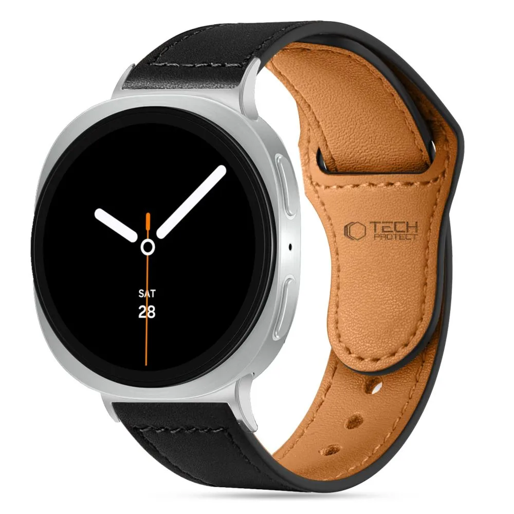 Samsung Galaxy Watch 8 Classic skal, fodral svart TECH-PROTECT LEATHERFIT (40/44/46 MM)