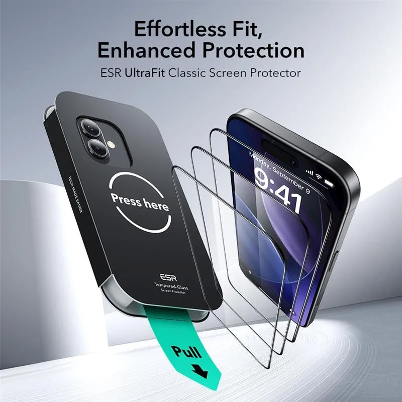 Apple iPhone 17 apsauginis stiklas  ESR ULTRAFIT TEMPERED GLASS 2-PACK