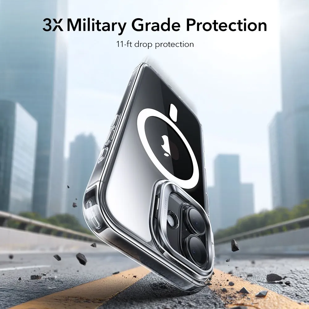 Apple iPhone 17 dėklas skaidrus ESR CLASSIC HYBRID KICKSTAND MAGSAFE