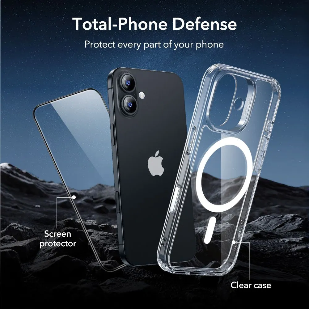 Apple iPhone 17 dėklas skaidrus ESR CLASSIC HYBRID MAGSAFE & TEMPERED GLASS