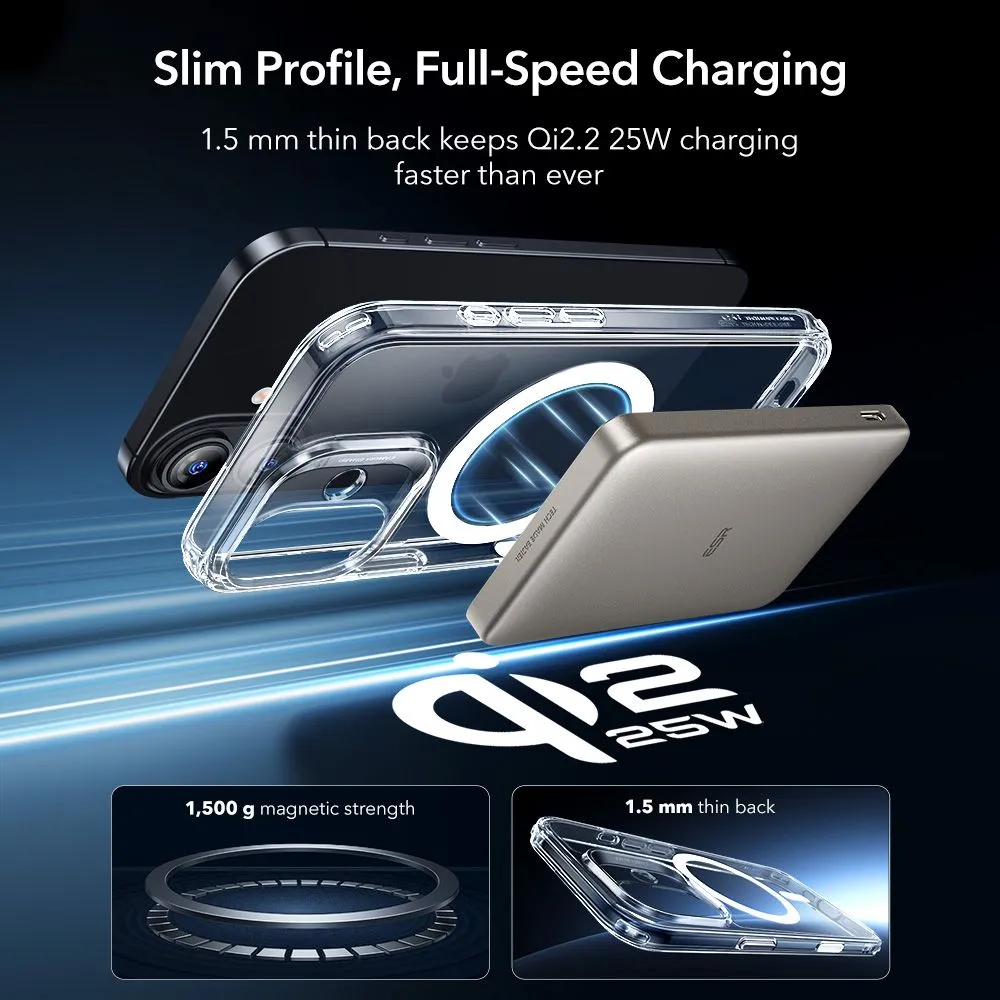 Apple iPhone 17 dėklas skaidrus ESR CLASSIC HYBRID MAGSAFE & TEMPERED GLASS