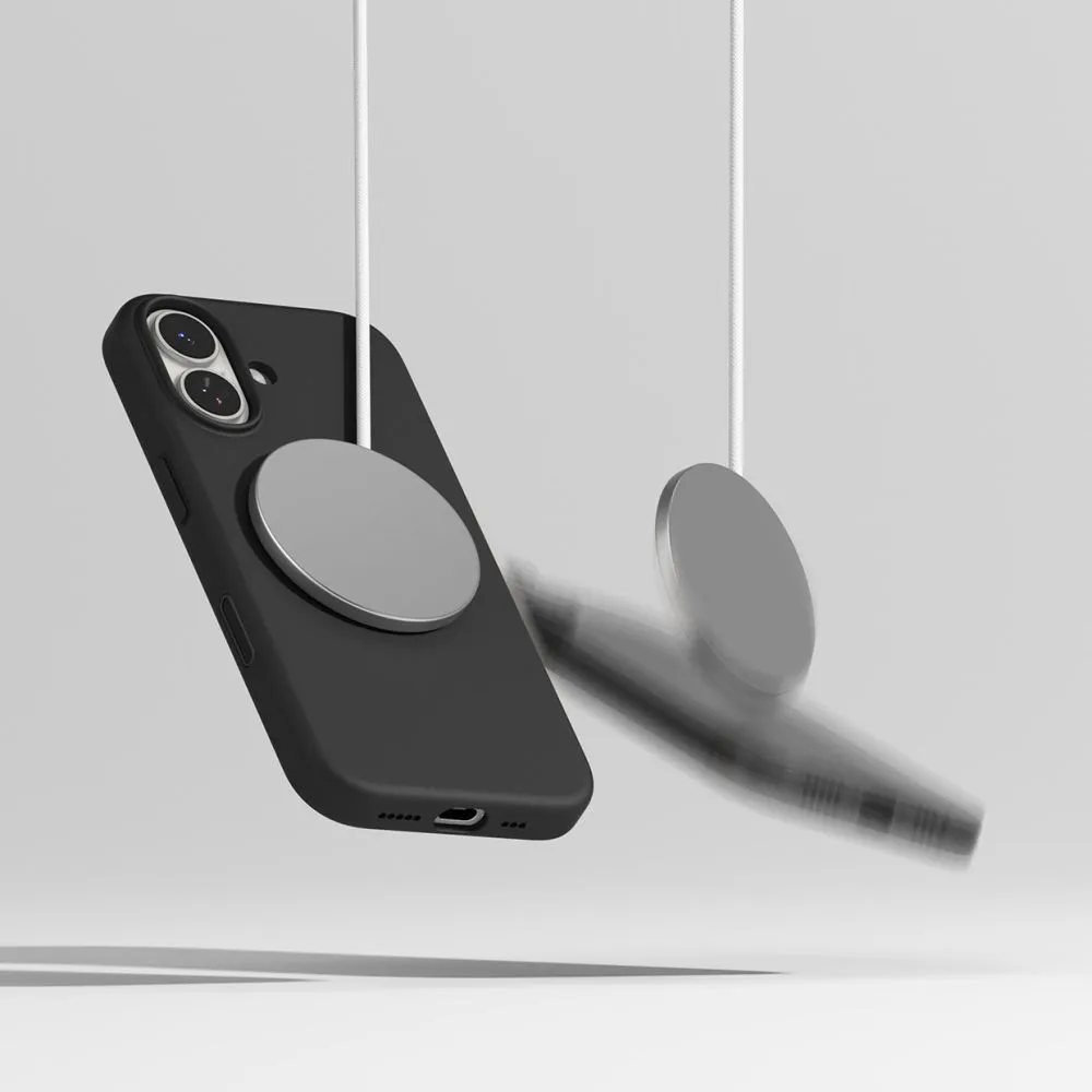 Apple iPhone 17 ümbris must RINGKE SILICONE MAGNETIC MAGSAFE