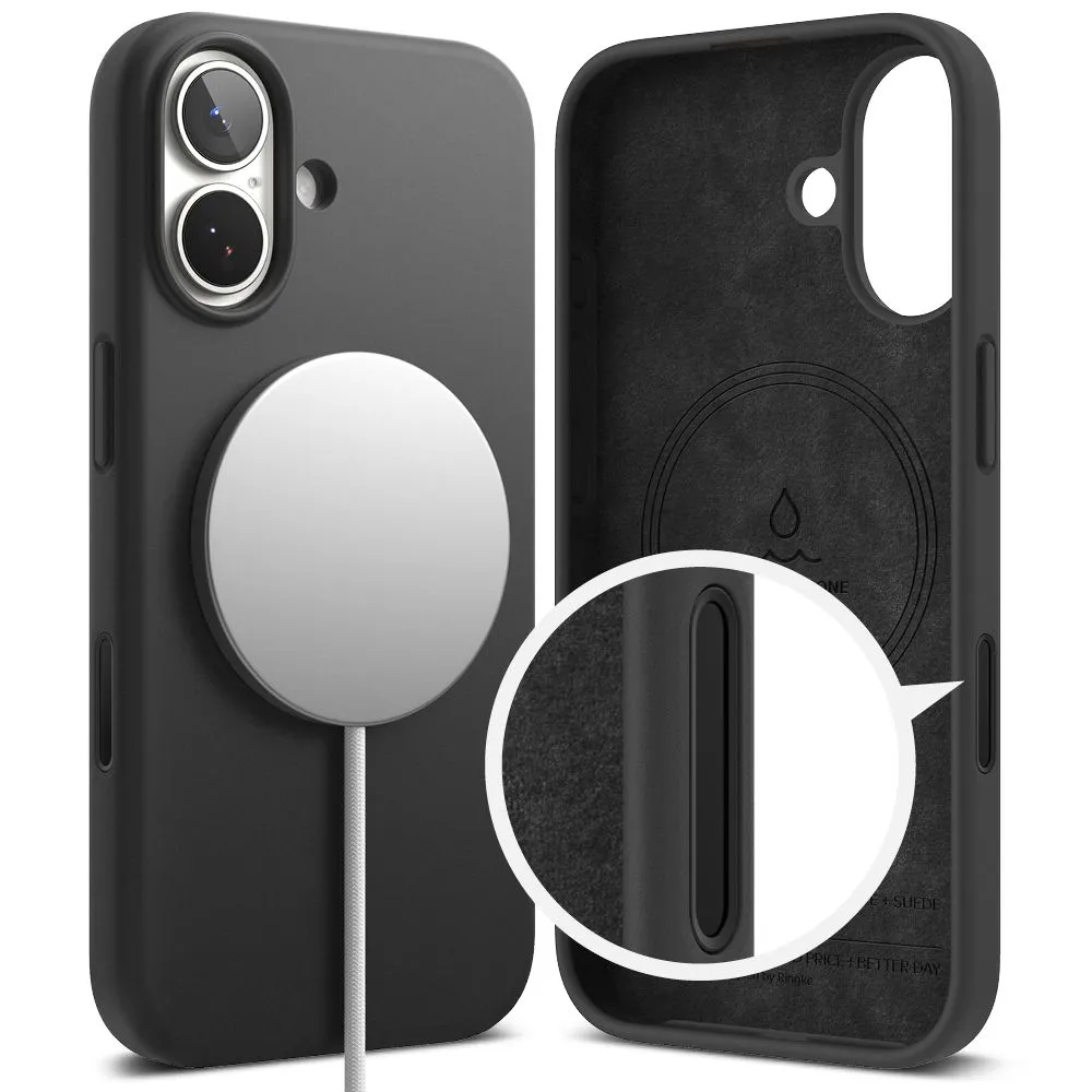 Apple iPhone 17 ümbris must RINGKE SILICONE MAGNETIC MAGSAFE