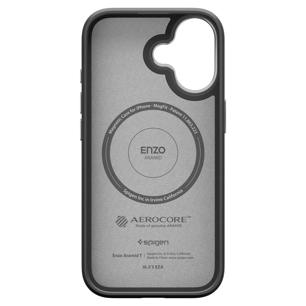Apple iPhone 17 ümbris must SPIGEN ENZO ARAMID ”T” MAG MAGSAFE
