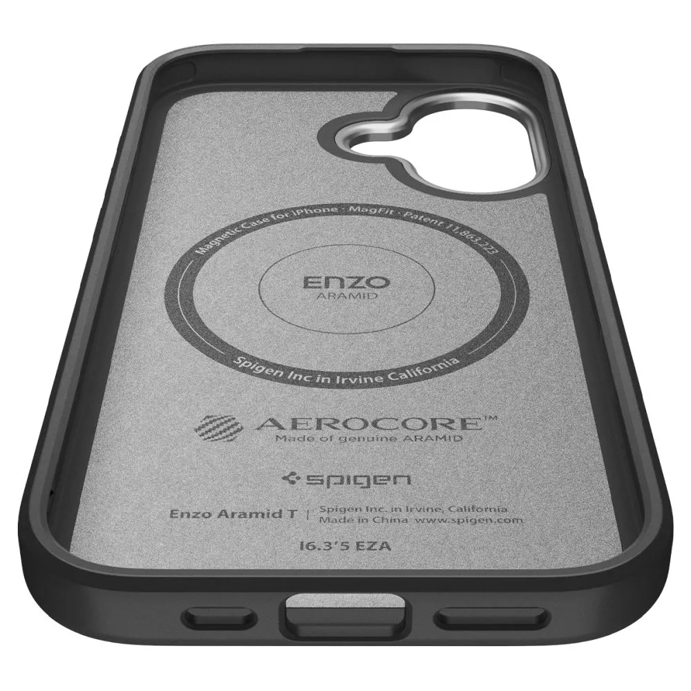 Apple iPhone 17 ümbris must SPIGEN ENZO ARAMID ”T” MAG MAGSAFE