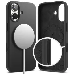 Apple iPhone 17 ümbris must RINGKE SILICONE MAGNETIC MAGSAFE