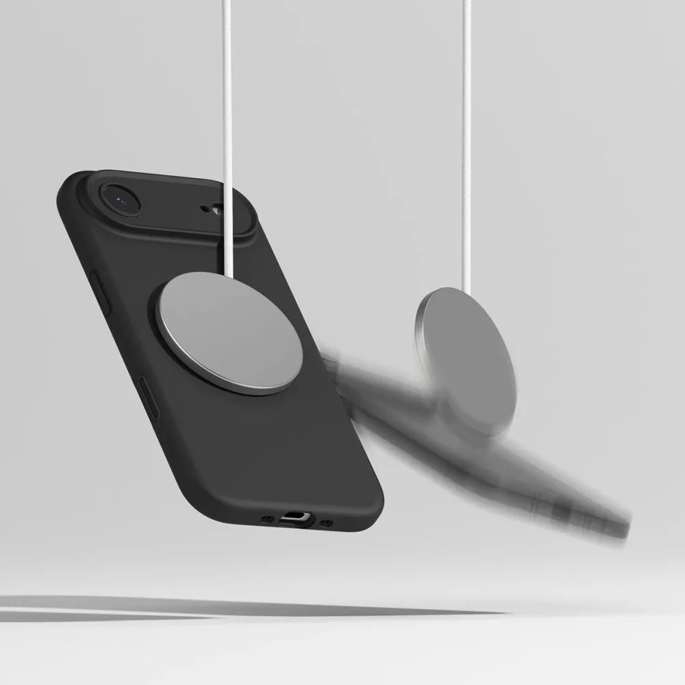 Apple iPhone 17 Air ümbris must RINGKE SILICONE MAGNETIC MAGSAFE
