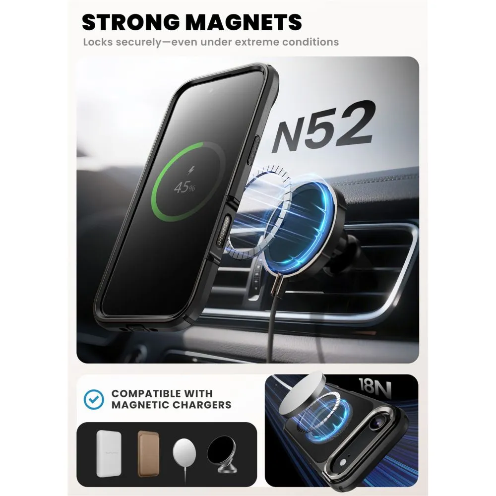 Apple iPhone 17 Air ümbris must SUPCASE IBLSN ARES FLIP MAG MAGSAFE