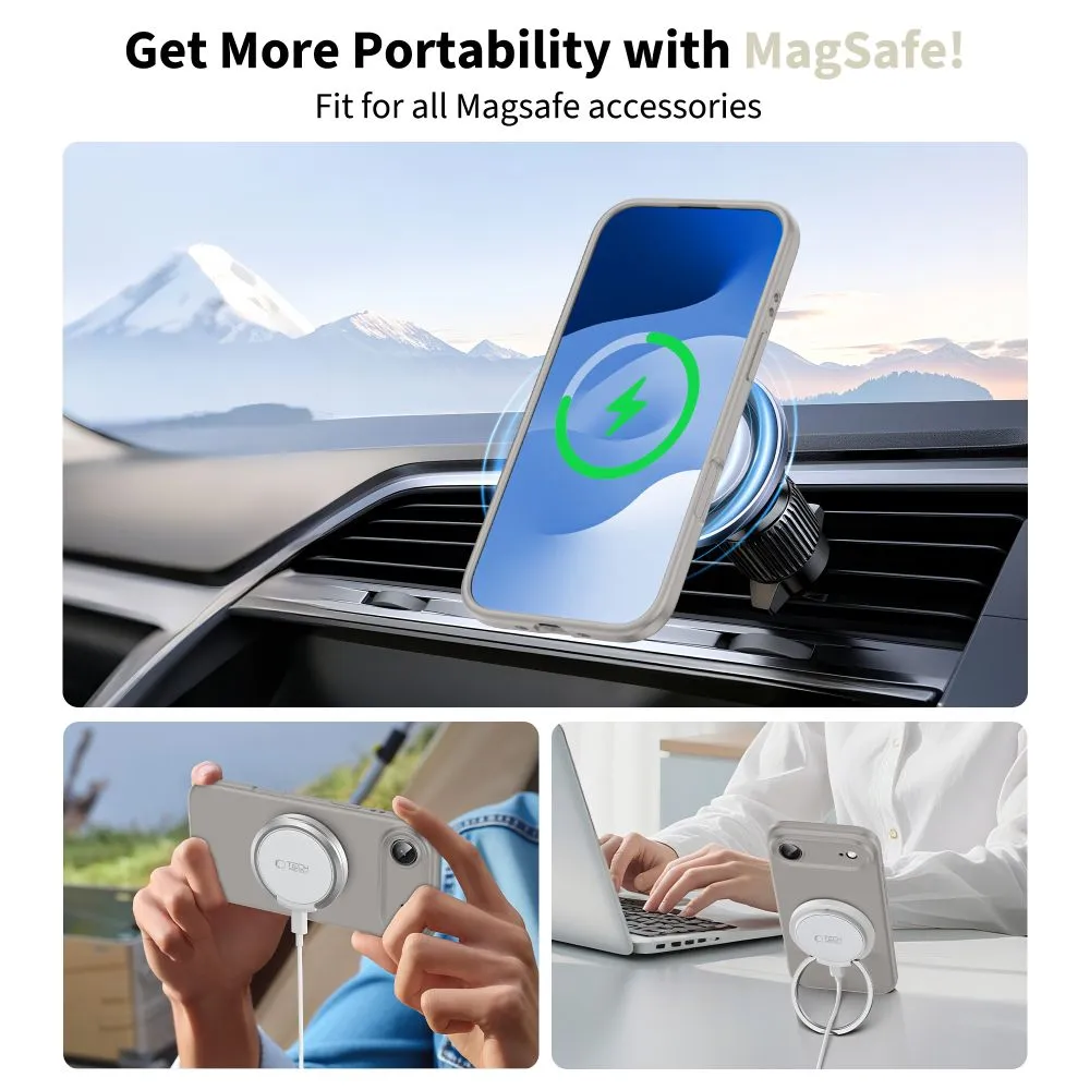 Apple iPhone 17 Air dėklas pilkas TECH-PROTECT SILICONE MAGSAFE