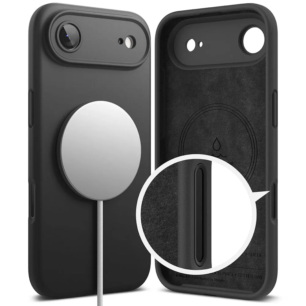 Apple iPhone 17 Air vāciņš melns RINGKE SILICONE MAGNETIC MAGSAFE