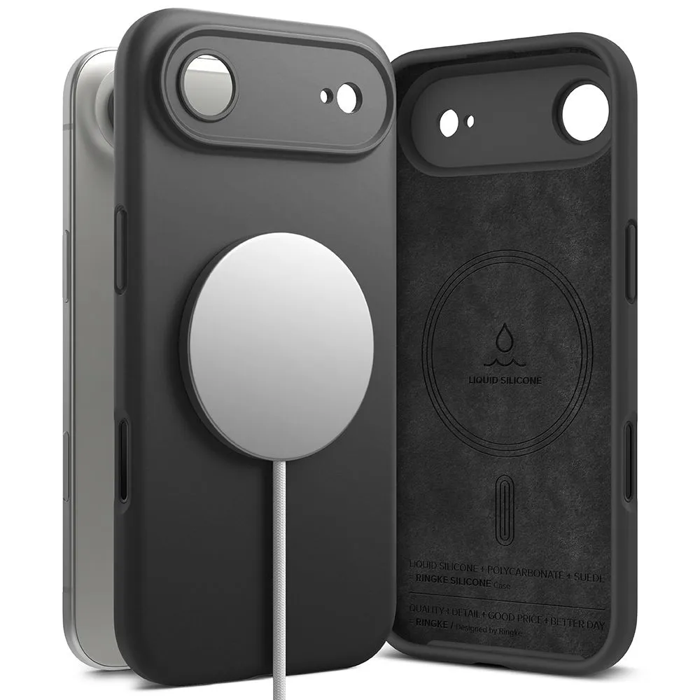 Apple iPhone 17 Air vāciņš melns RINGKE SILICONE MAGNETIC MAGSAFE