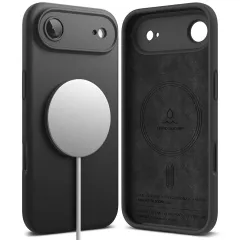 Apple iPhone 17 Air ümbris must RINGKE SILICONE MAGNETIC MAGSAFE