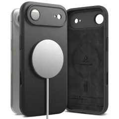 Apple iPhone 17 Air ümbris must RINGKE SILICONE MAGNETIC MAGSAFE