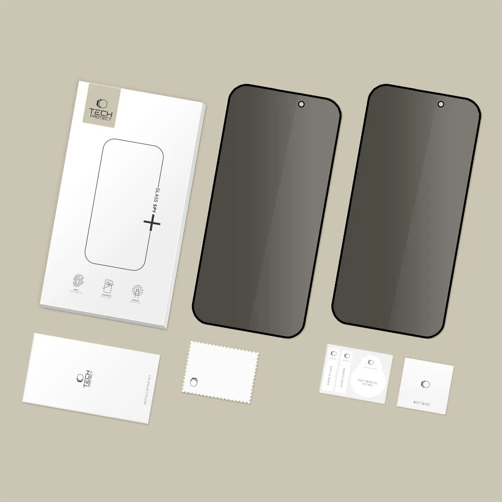 Apple iPhone 17 Pro apsauginis stiklas  TECH-PROTECT GLASS SPY+ PRIVACY 2-PACK