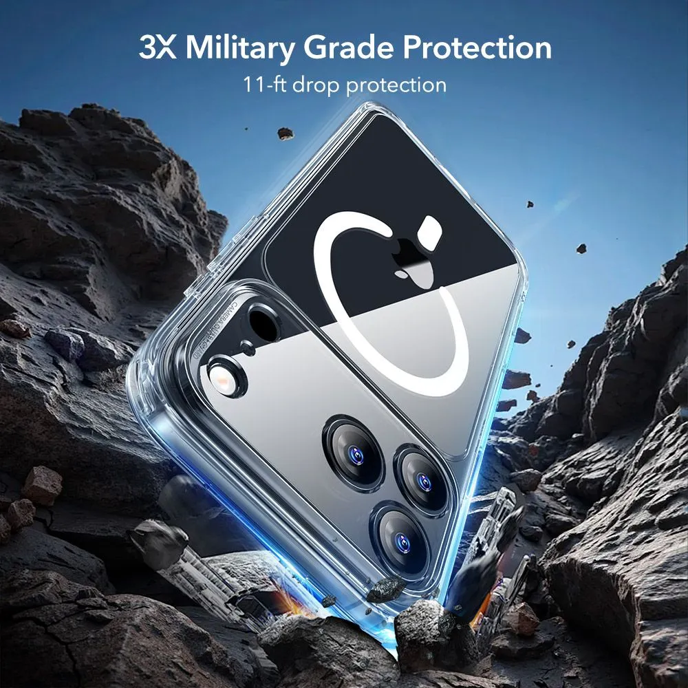 Apple iPhone 17 Pro dėklas skaidrus ESR CLASSIC HYBRID MAGSAFE & TEMPERED GLASS