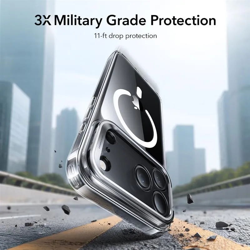Apple iPhone 17 Pro dėklas skaidrus ESR CLASSIC HYBRID KICKSTAND MAGSAFE