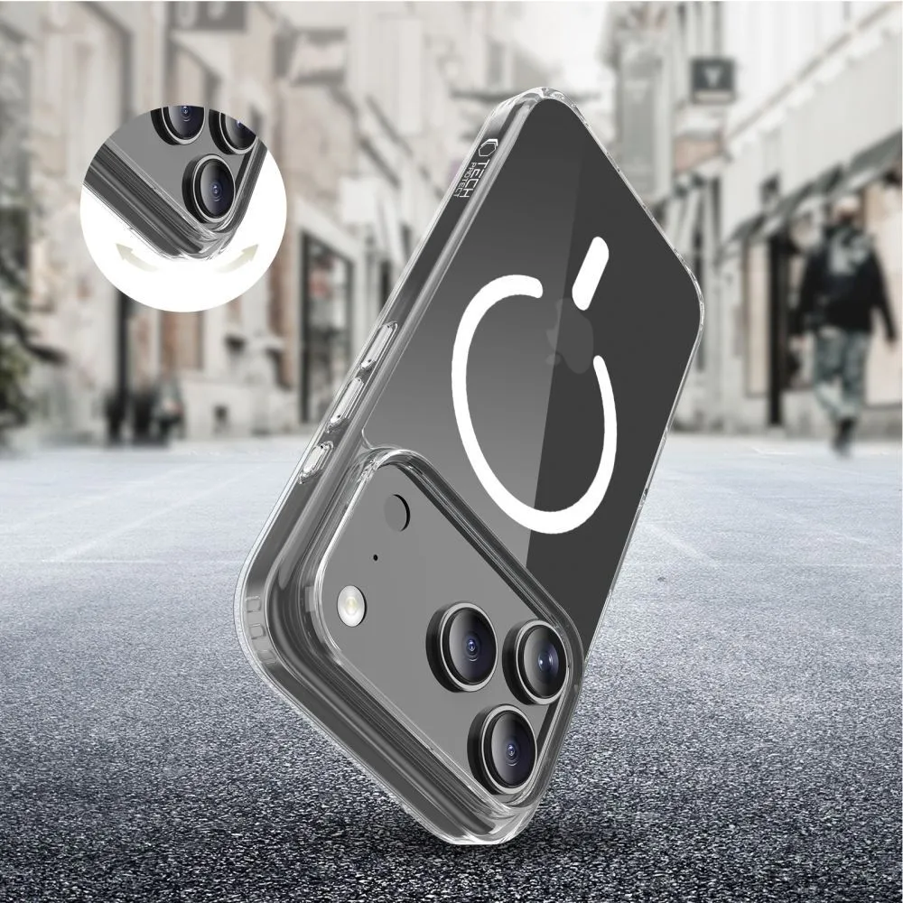 Apple iPhone 17 Pro dėklas skaidrus TECH-PROTECT FLEXAIR HYBRID CC MAGSAFE