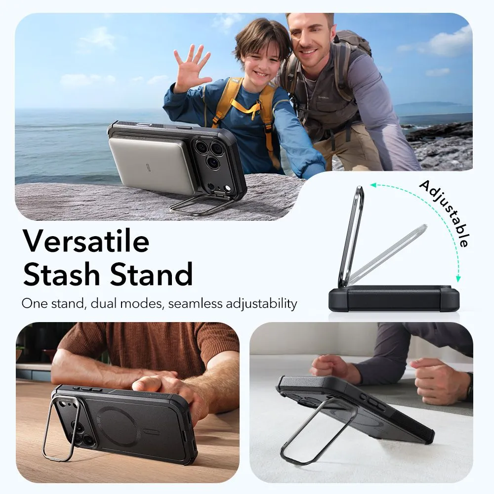 Apple iPhone 17 Pro dėklas Juoda ESR CYBER KICKSTAND MAGSAFE