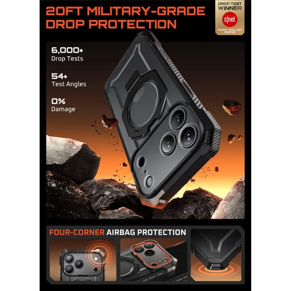 Apple iPhone 17 Pro vāciņš melns SUPCASE UB GRIP MAG MAGSAFE