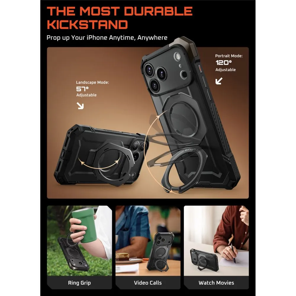 Apple iPhone 17 Pro vāciņš melns SUPCASE UB GRIP MAG MAGSAFE
