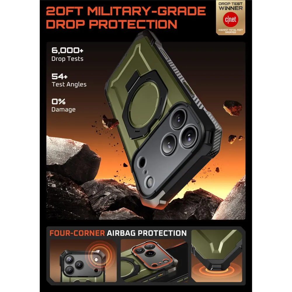 Apple iPhone 17 Pro vāciņš zaļš SUPCASE UB GRIP MAG MAGSAFE