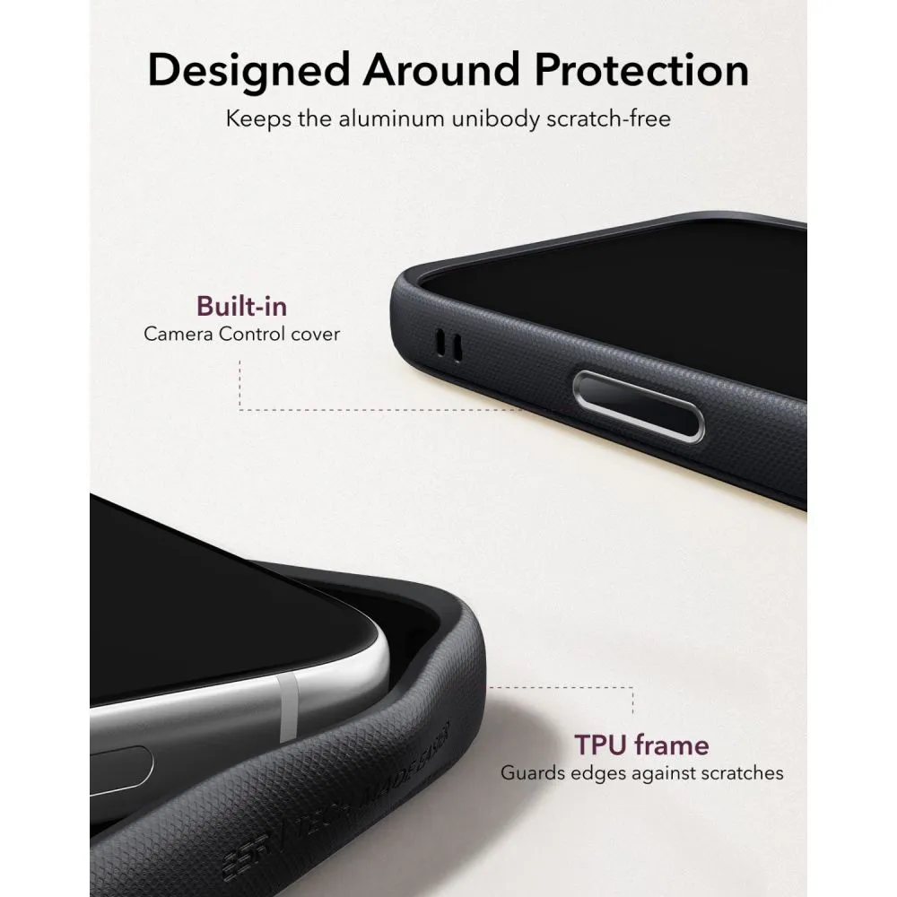 Apple iPhone 17 Pro suojakuori musta ESR LEATHER KICKSTAND MAGSAFE