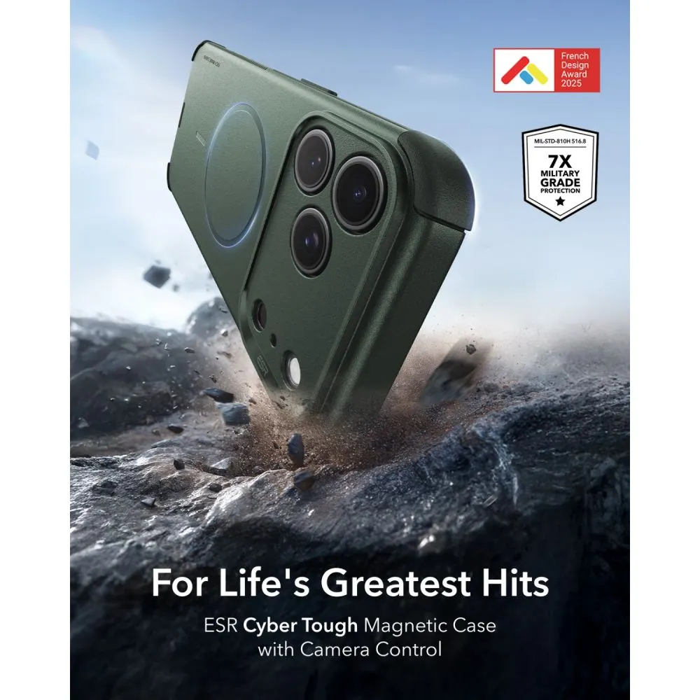 Apple iPhone 17 Pro Telefona vāciņš zaļš ESR CYBER TOUGH MAGSAFE
