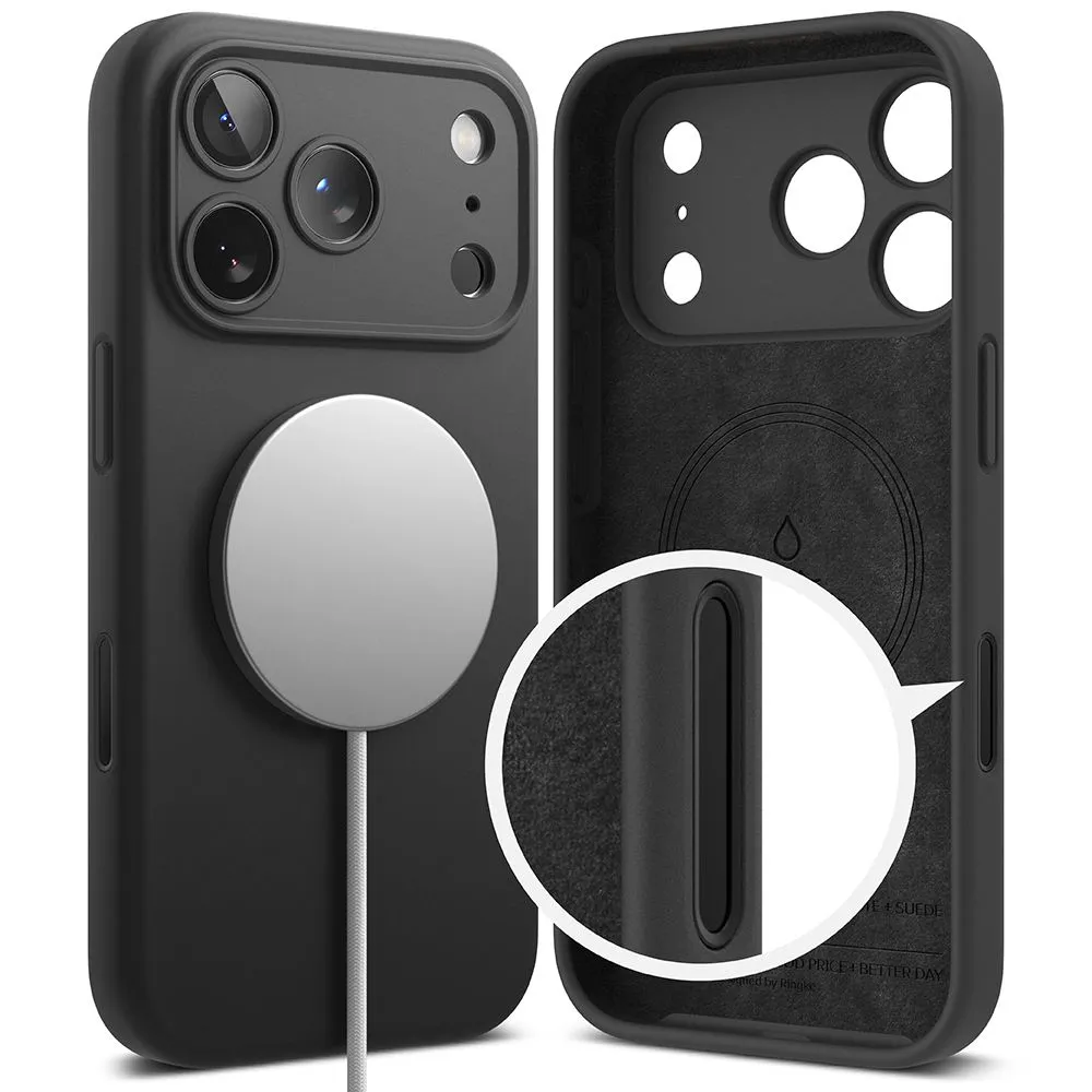 Apple iPhone 17 Pro ümbris must RINGKE SILICONE MAGNETIC MAGSAFE