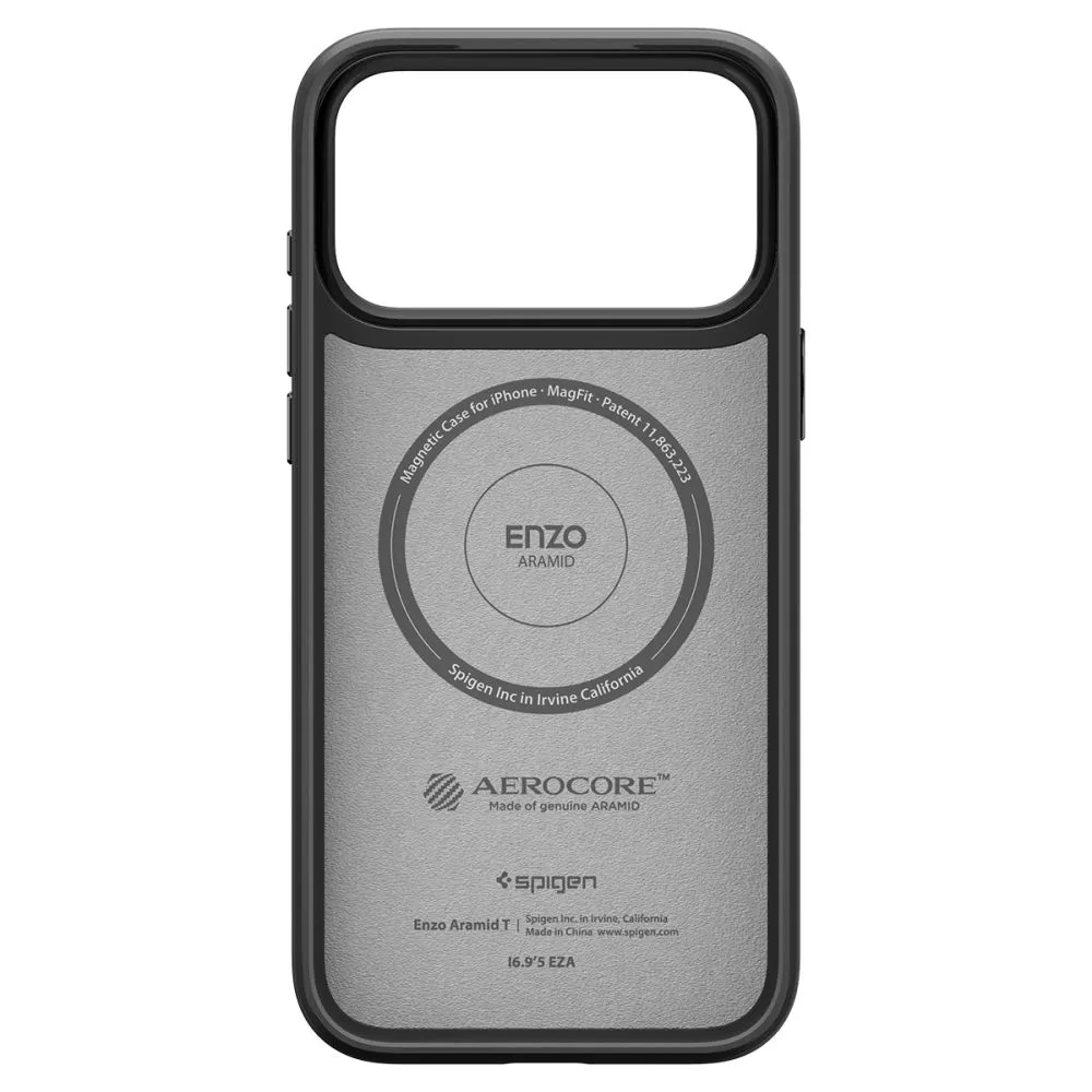 Apple iPhone 17 Pro vāciņš melns SPIGEN ENZO ARAMID ”T” MAG MAGSAFE