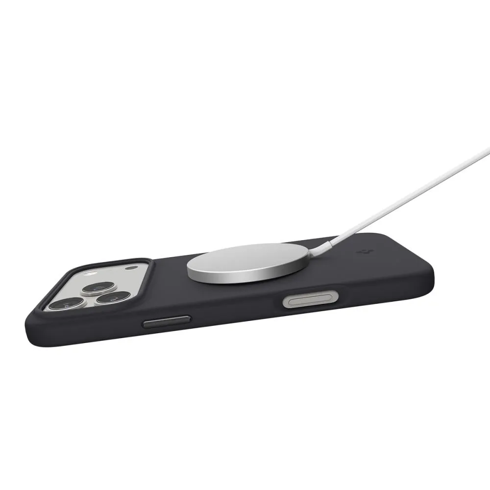 Apple iPhone 17 Pro vāciņš melns SPIGEN SILICONE FIT MAG MAGSAFE