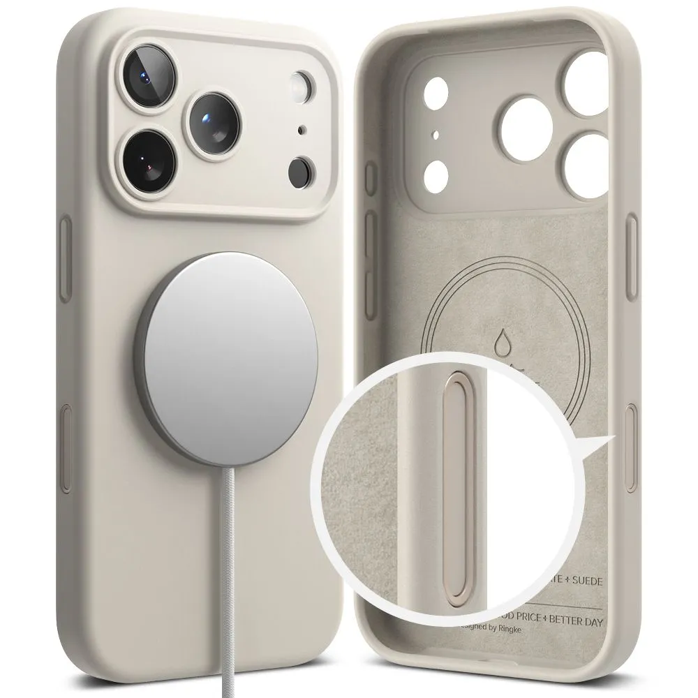 Apple iPhone 17 Pro dėklas pilkas RINGKE SILICONE MAGNETIC MAGSAFE