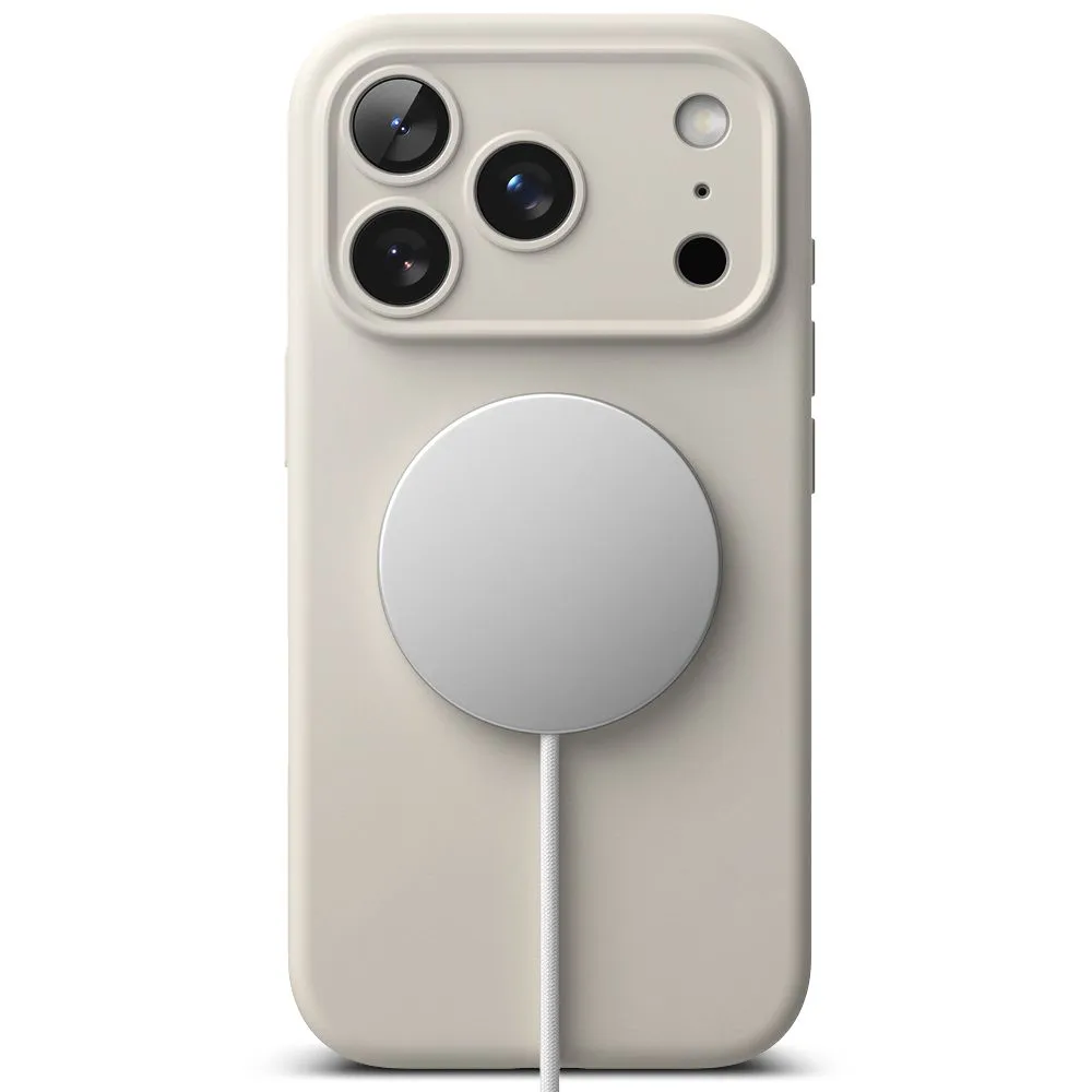 Apple iPhone 17 Pro dėklas pilkas RINGKE SILICONE MAGNETIC MAGSAFE