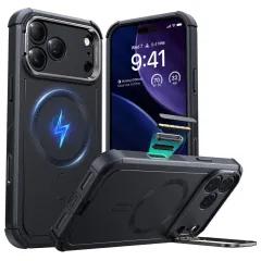 Apple iPhone 17 Pro dėklas Juoda ESR CYBER KICKSTAND MAGSAFE