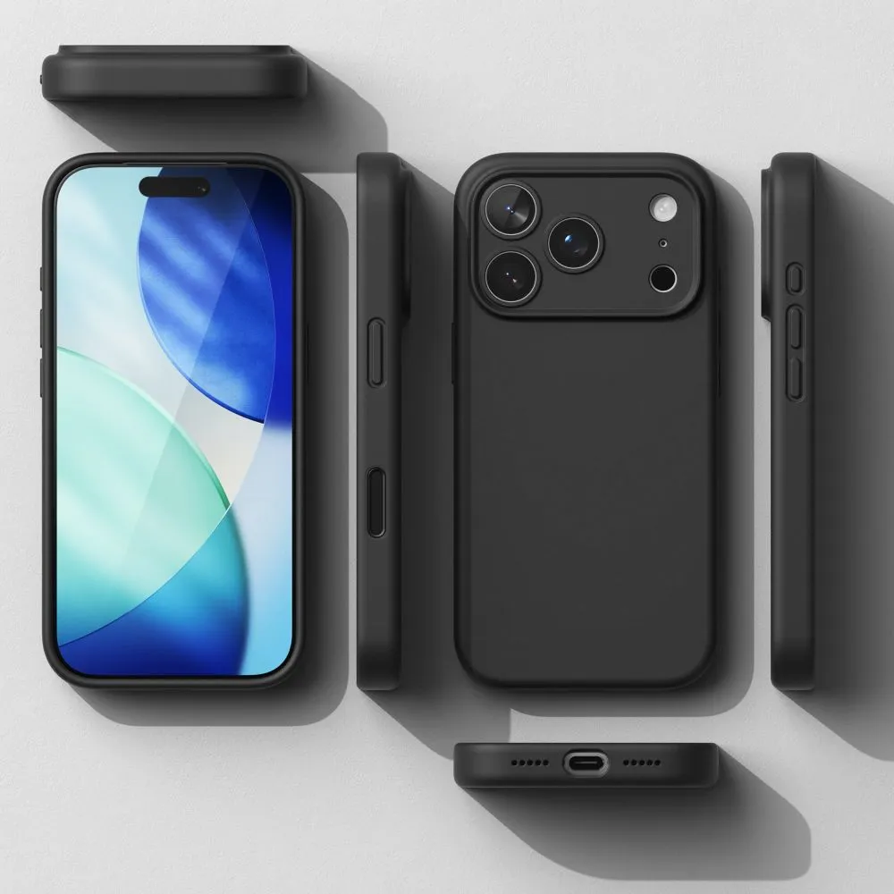 Apple iPhone 17 Pro Max dėklas Juoda RINGKE SILICONE MAGNETIC MAGSAFE