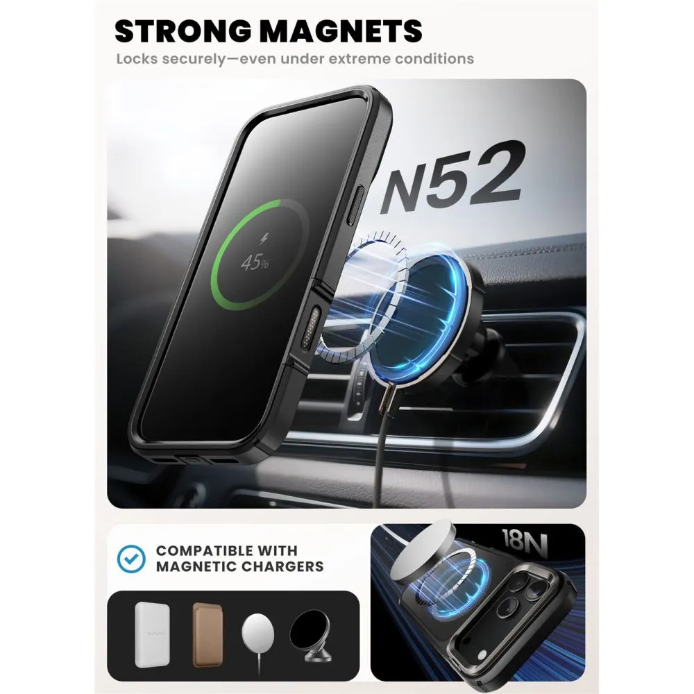 Apple iPhone 17 Pro Max ümbris must SUPCASE IBLSN ARES FLIP MAG MAGSAFE