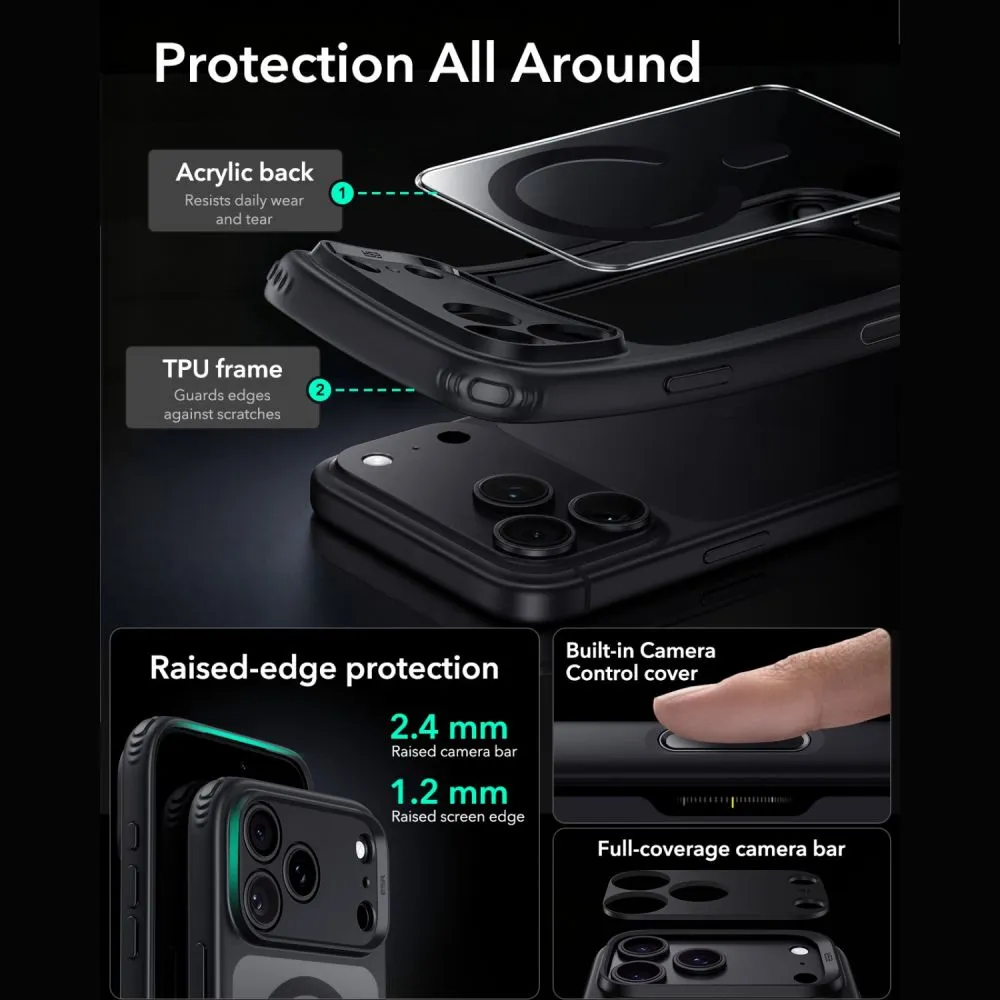 Apple iPhone 17 Pro Max Telefoni kaaned ESR CLASSIC HYBRID MAGSAFE and TEMPERED GLASS