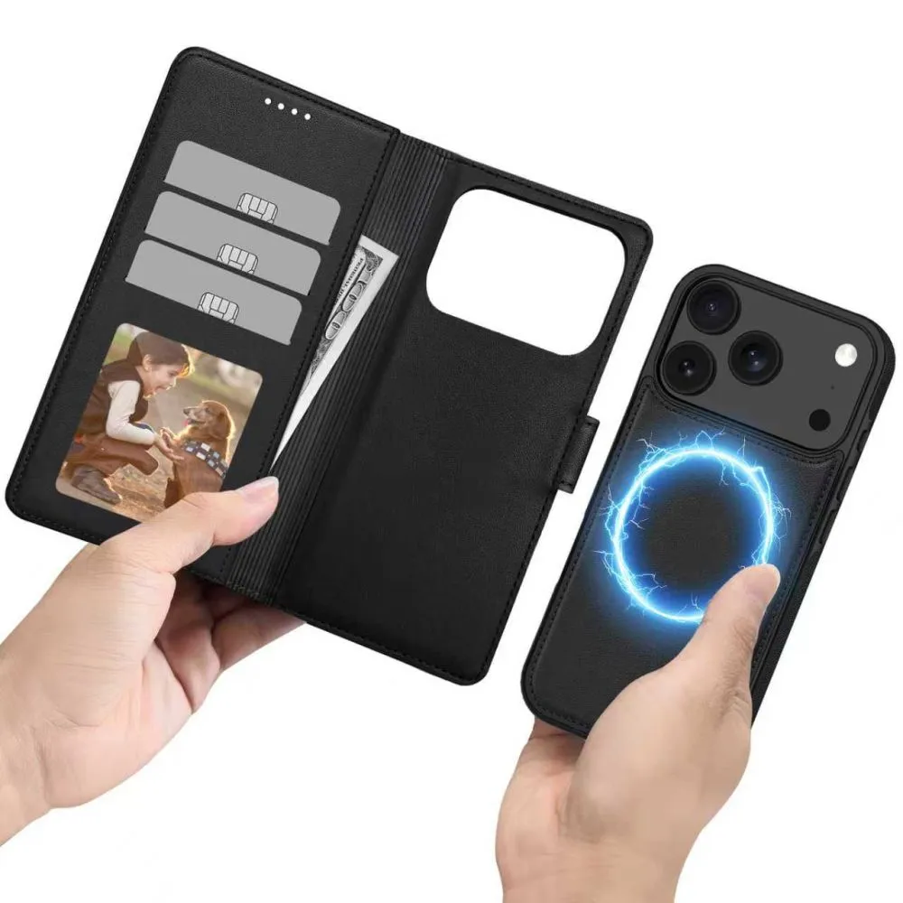 Apple iPhone 17 Pro Max fodral svart TECH-PROTECT WALLET MAGSAFE