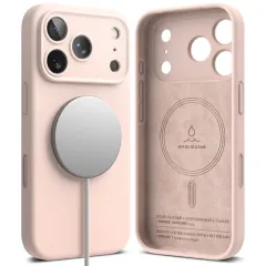 Apple iPhone 17 Pro Max dėklas rožinis RINGKE SILICONE MAGNETIC MAGSAFE
