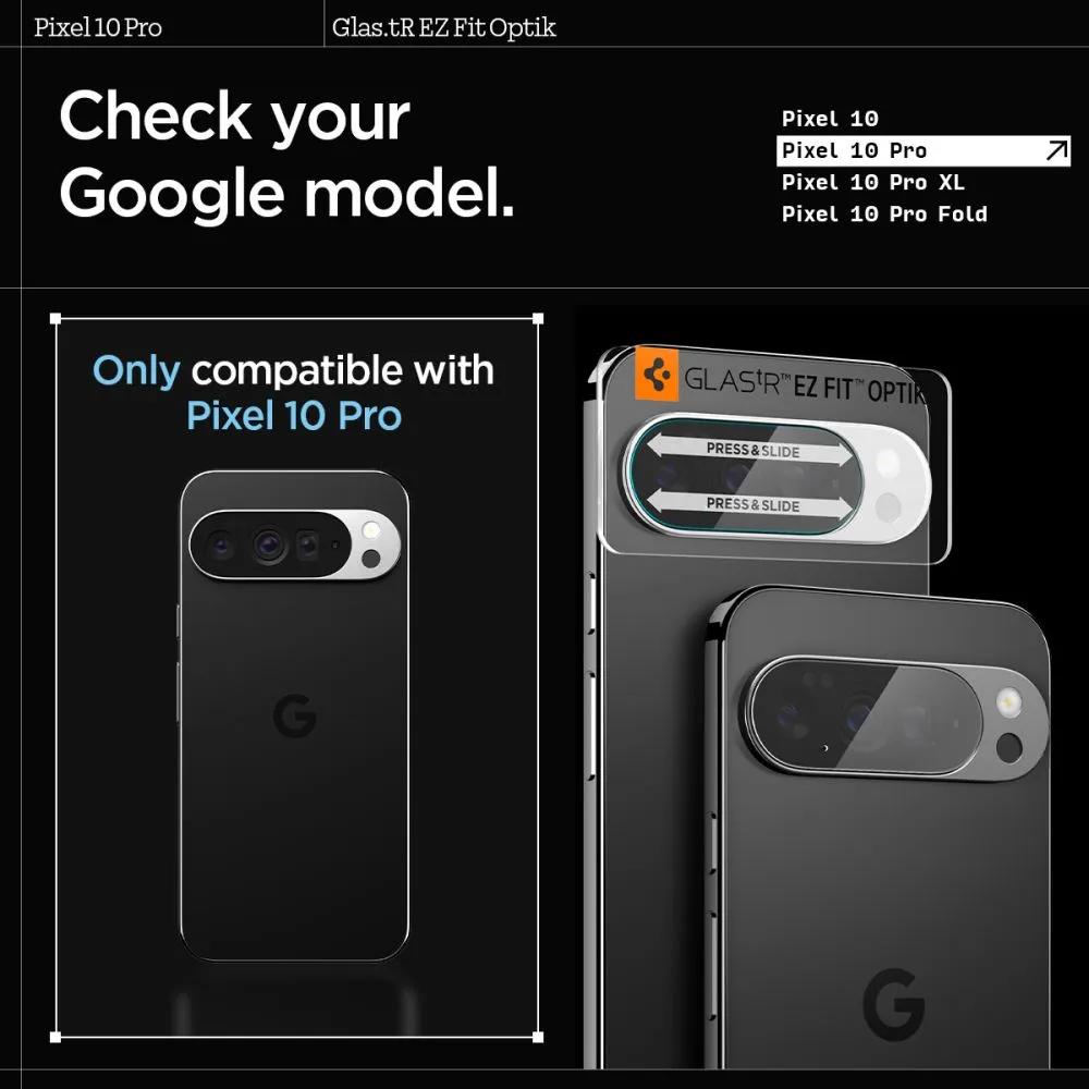Google Pixel 10 Pro apsauginis stiklas  SPIGEN OPTIK GLAS.TR CAMERA PROTECTOR 2-PACK