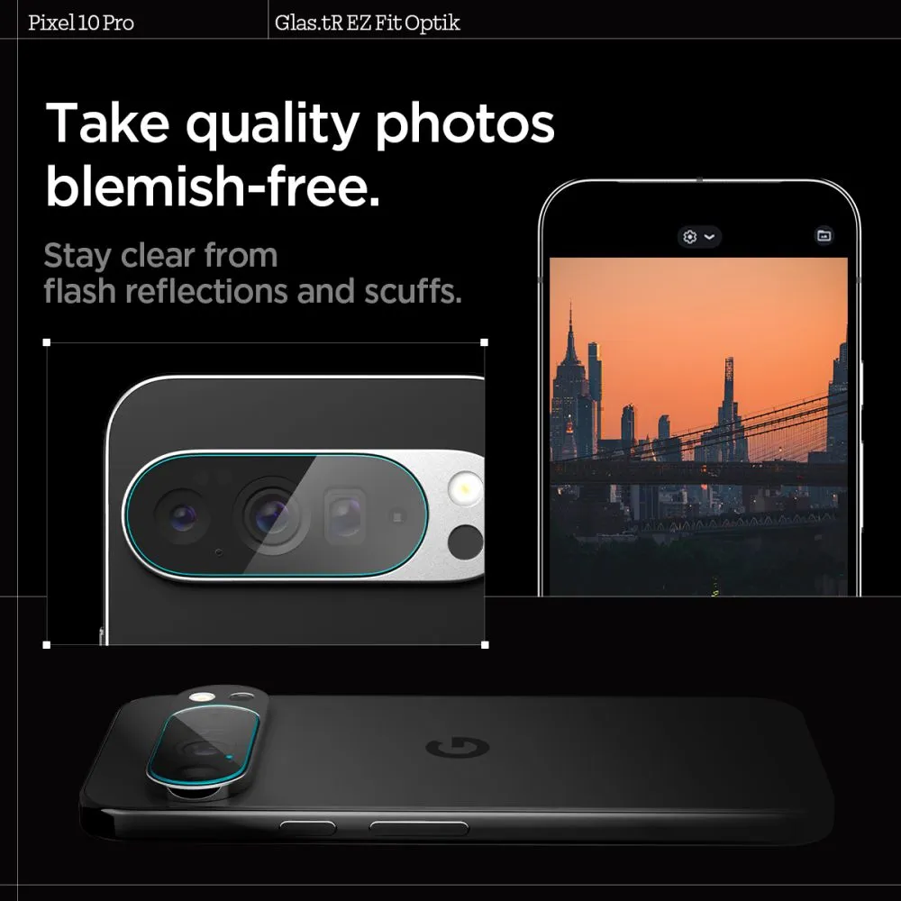 Google Pixel 10 Pro apsauginis stiklas  SPIGEN OPTIK GLAS.TR CAMERA PROTECTOR 2-PACK