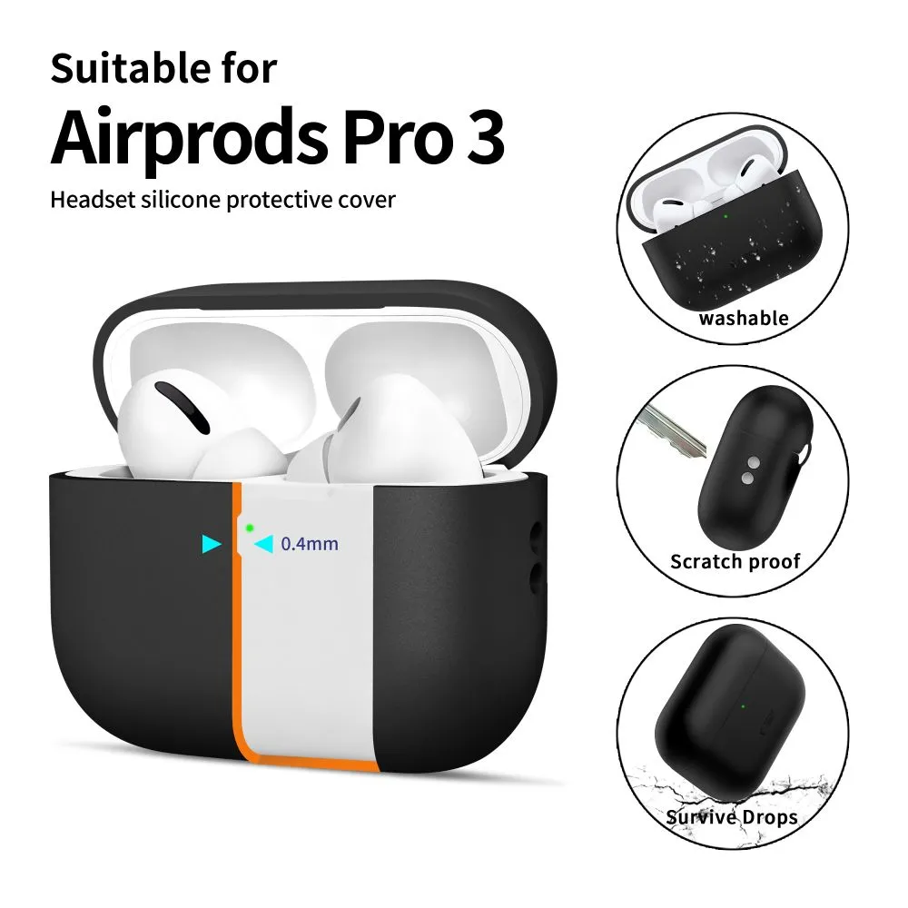 Apple AirPods Pro 3 case black TECH-PROTECT SILICONE