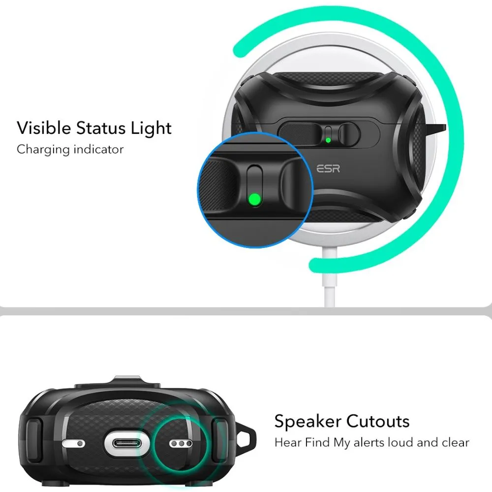 Apple AirPods Pro 3 case black ESR CYBER FLICKLOCK HALOLOCK MAGSAFE