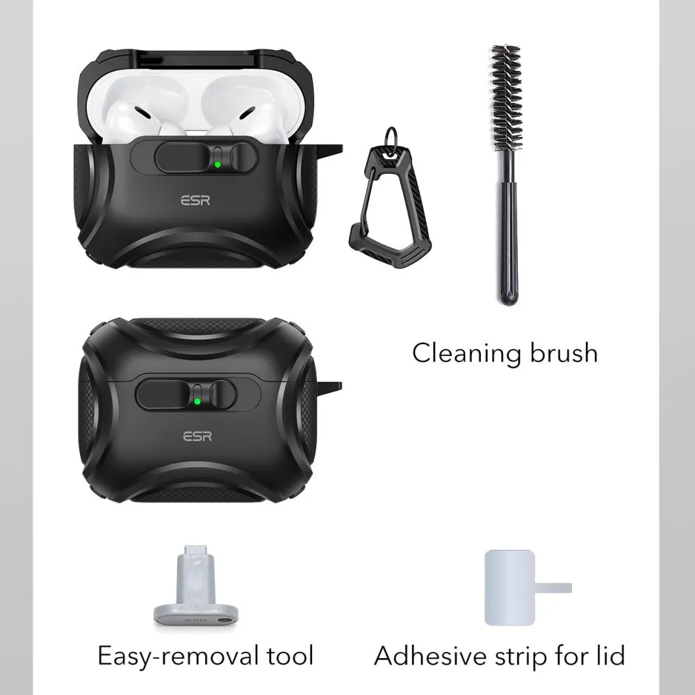 Apple AirPods Pro 3 case black ESR CYBER FLICKLOCK HALOLOCK MAGSAFE