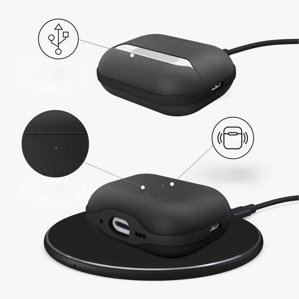 Apple AirPods Pro 3 skal, fodral svart TECH-PROTECT NATURALFIT