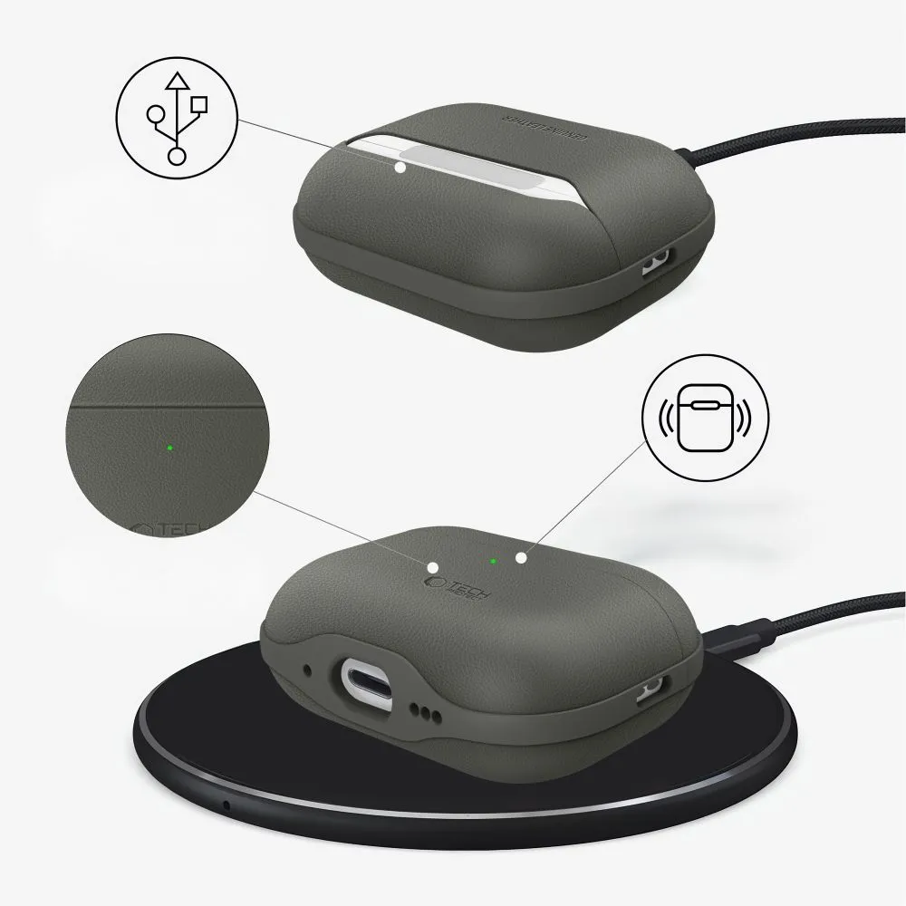 Apple AirPods Pro 3 maciņš zaļš TECH-PROTECT NATURALFIT