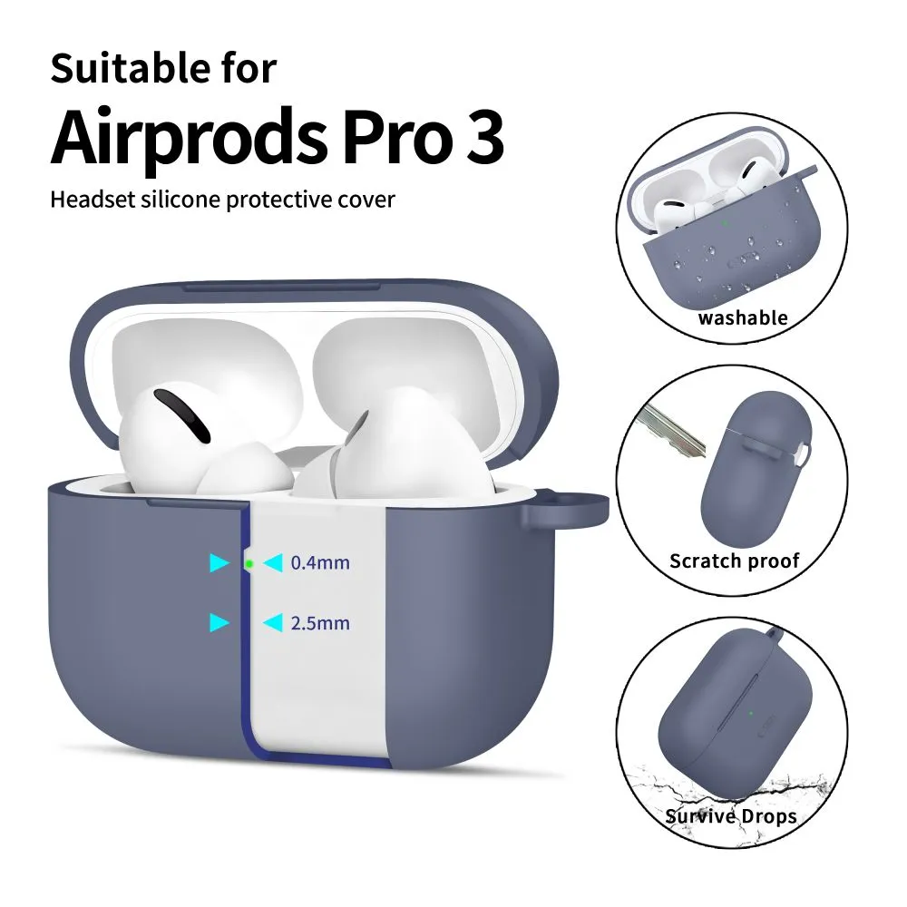 Apple AirPods Pro 3 dėklas mėlyna TECH-PROTECT SILICONE HOOK