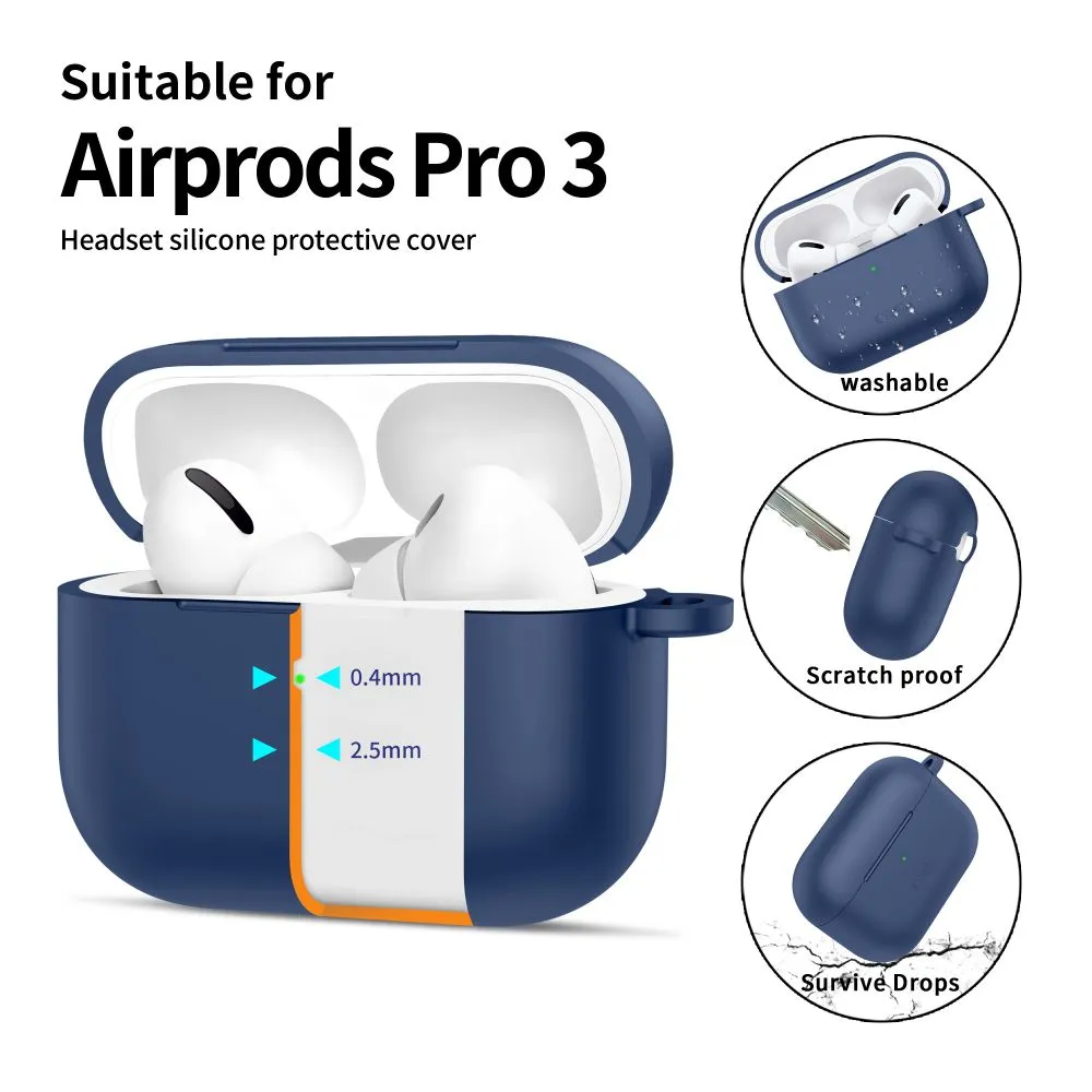 Apple AirPods Pro 3 phone case blue TECH-PROTECT SILICONE HOOK