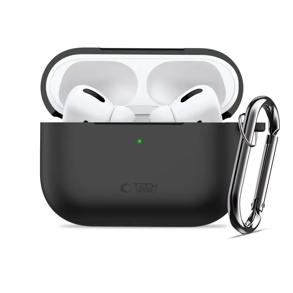 Apple AirPods Pro 3 maciņš melns TECH-PROTECT SILICONE HOOK
